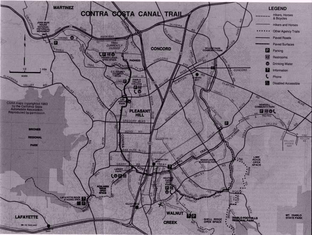 Contra Costa Canal Regional Trail Map