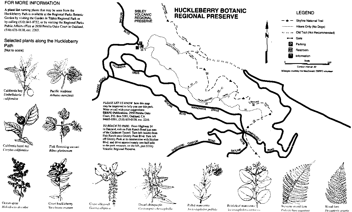 Huckleberry Regional Preserve Trail Map