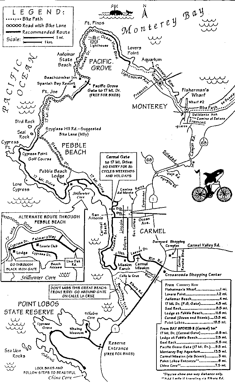Monterey Bike Path Trail Map