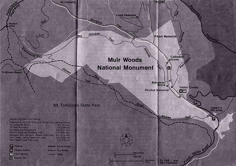 Muir Woods National Monument Trail Map